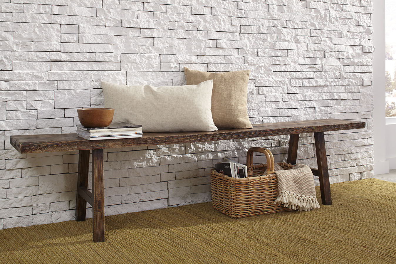 Antique - Simple Bench - Dark Brown