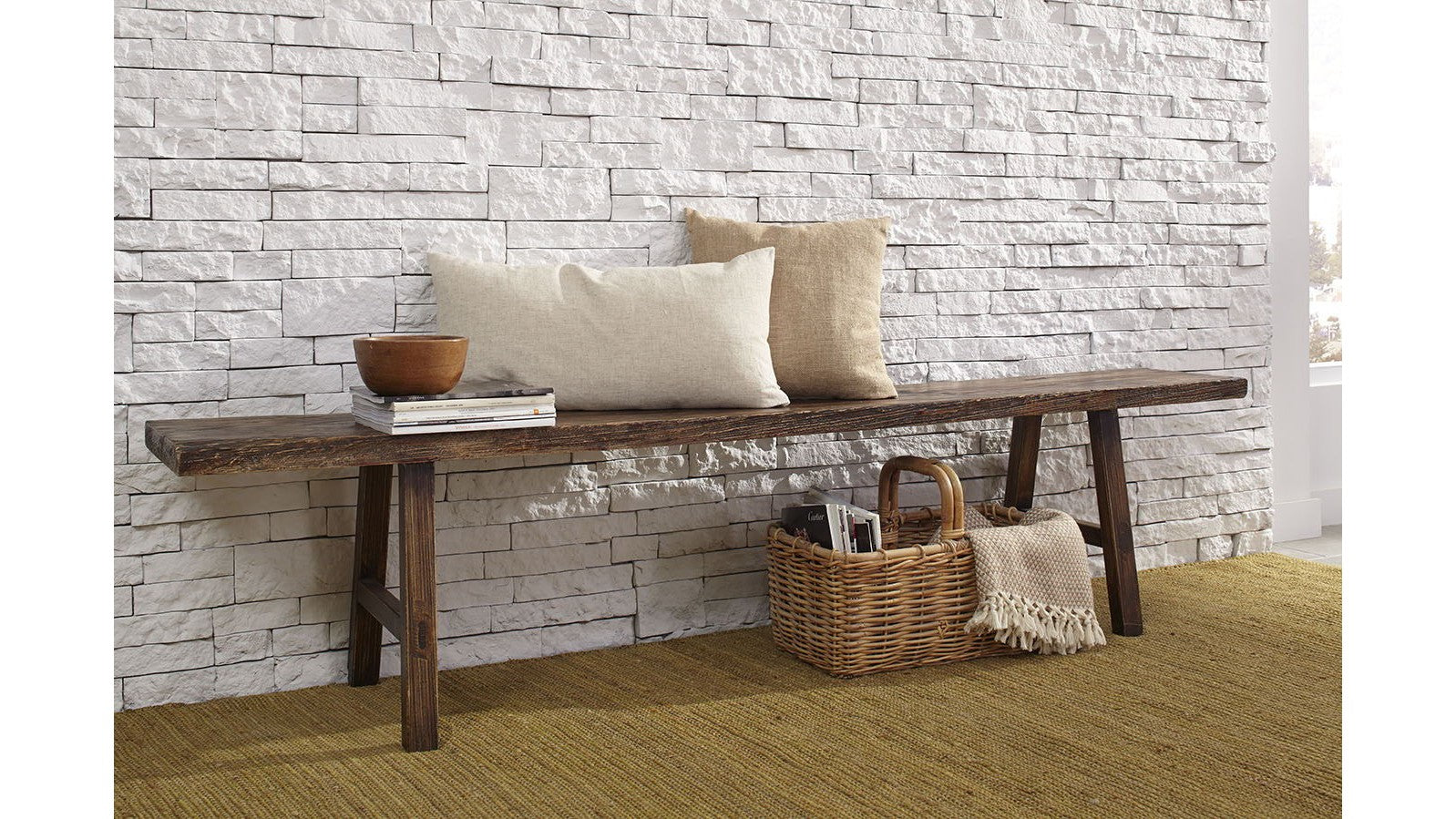 Antique - Simple Bench - Dark Brown