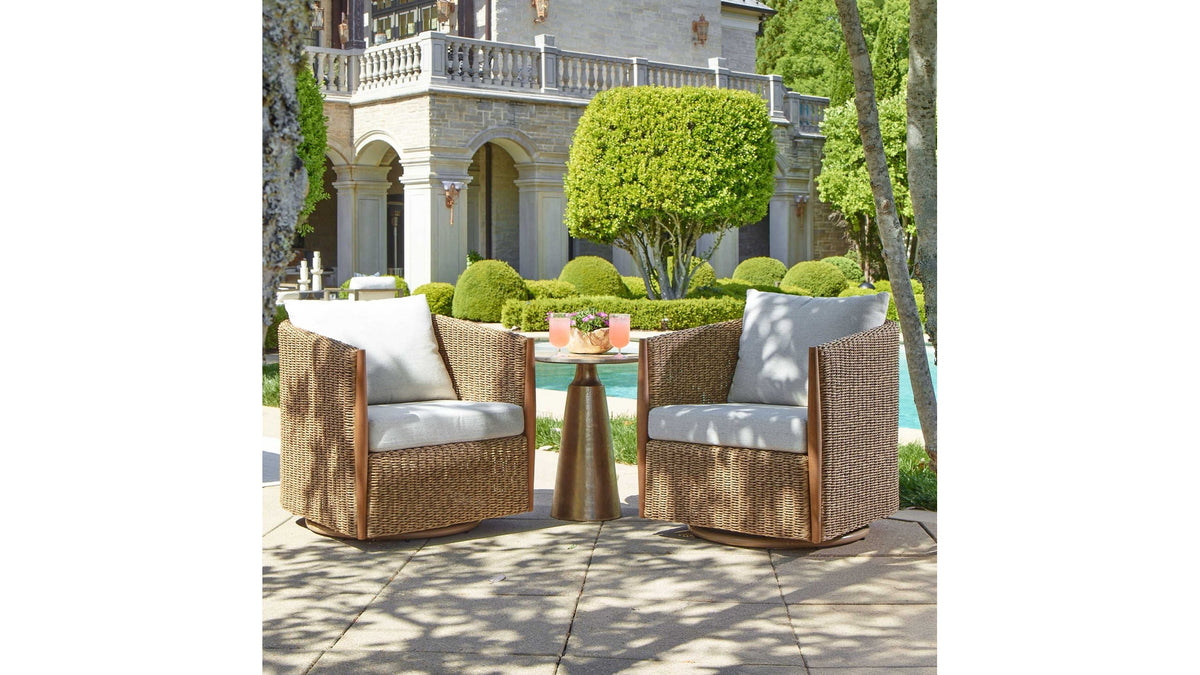 Cala - Outdoor Swivel Rocking Chair - Brown