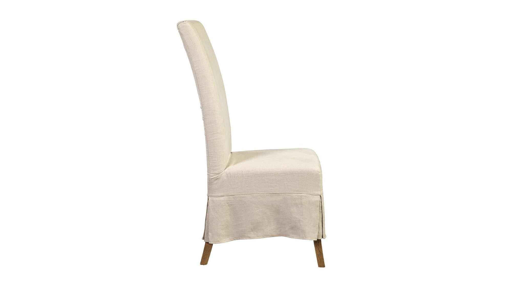 Linen Slip Covered Parsons Chair Set of 2 - Pearl Silver