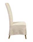Linen Slip Covered Parsons Chair Set of 2 - Pearl Silver