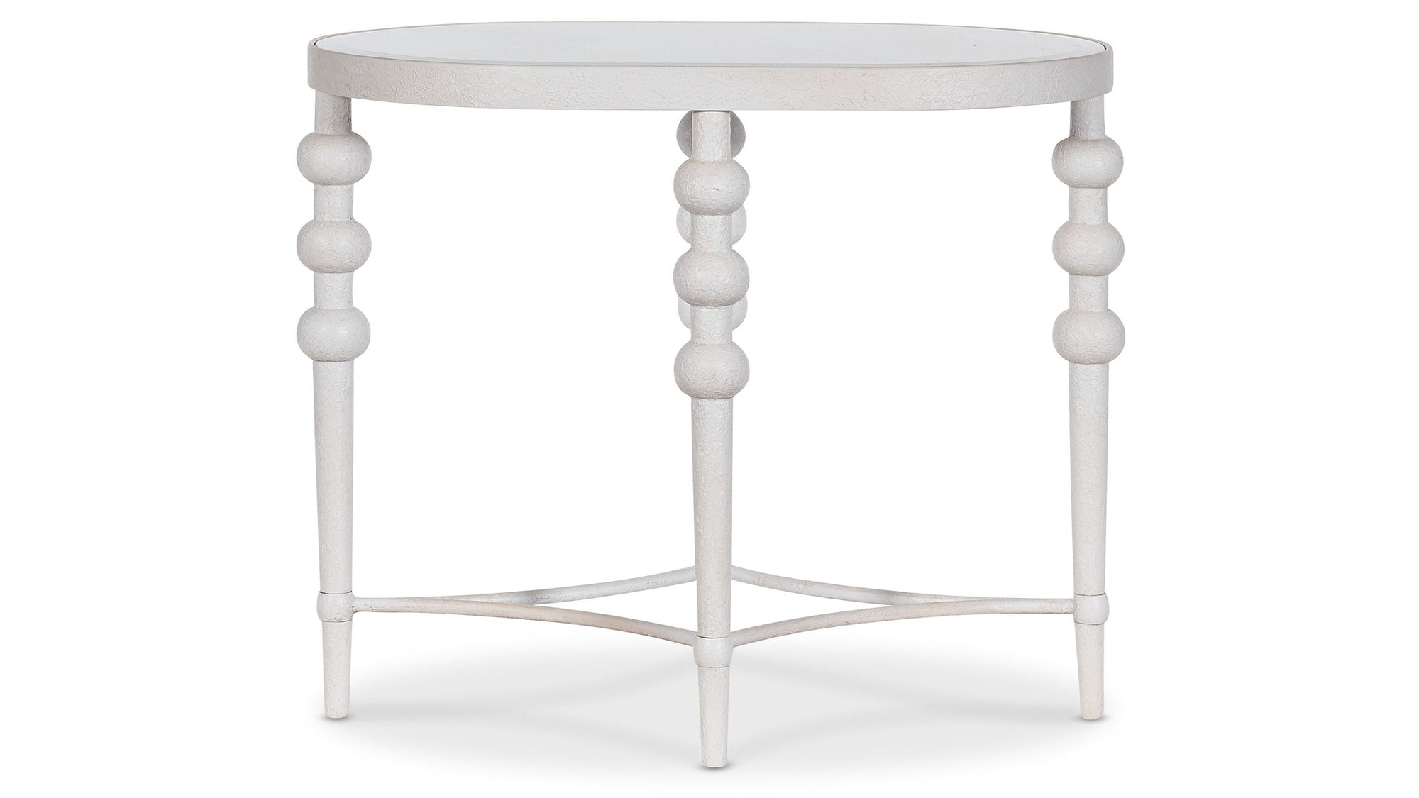 Melange - On The Bright Side Oval End Table - White