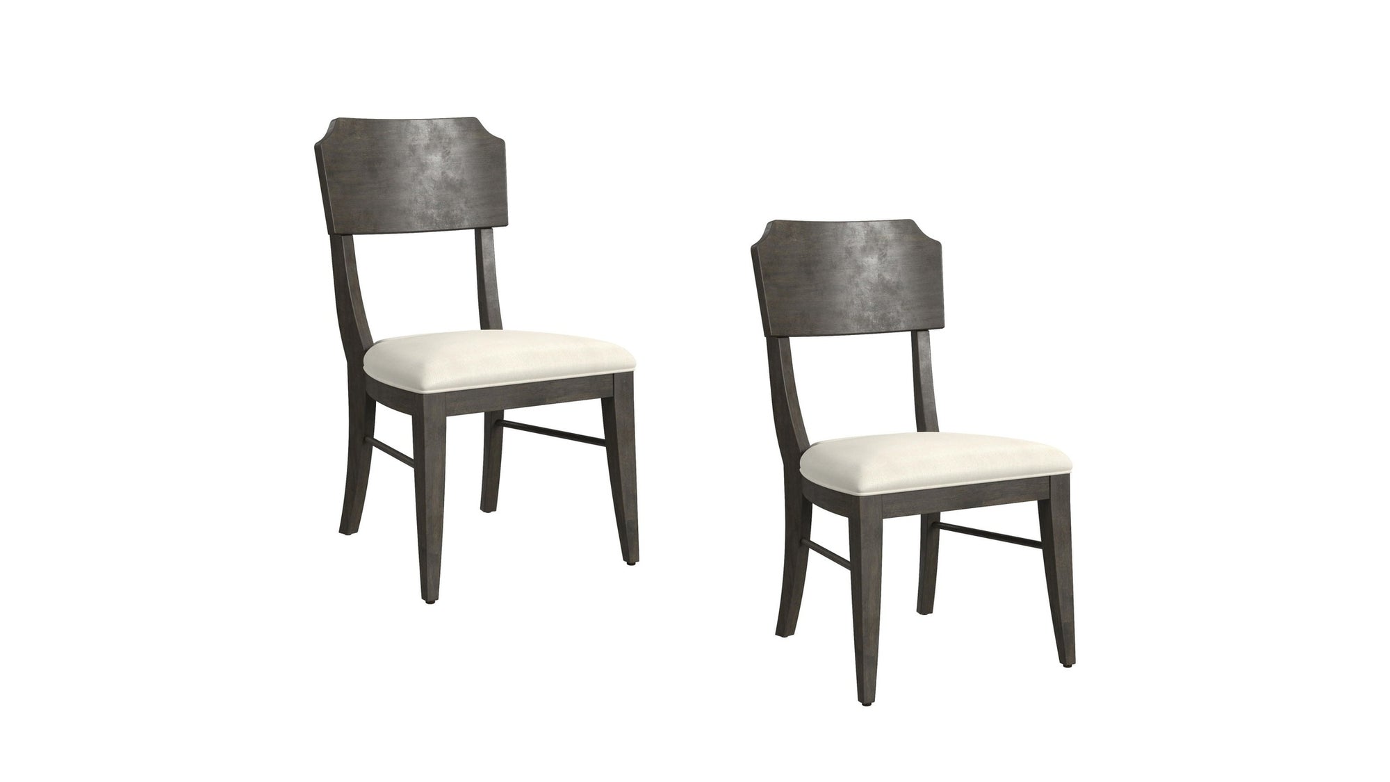 Kellan - Dining Chair Set of 2 - Charcoal Gray / Dawson Paltinum Fabric