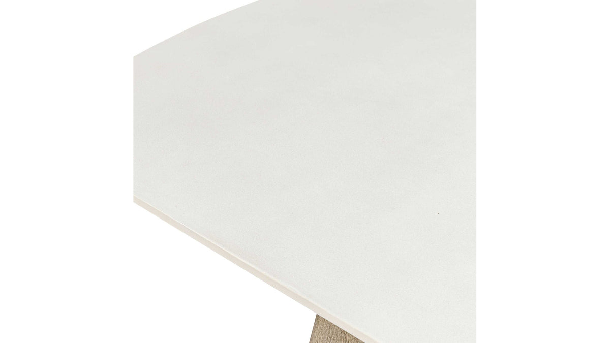 Circa - Concrete Outdoor Dining Table - White / Woodtone