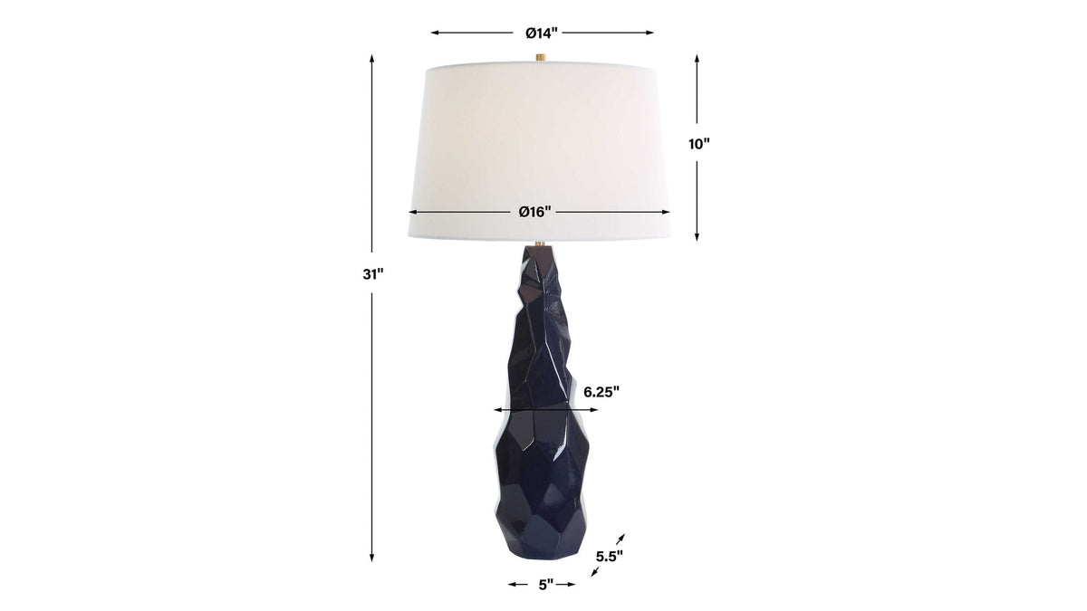 Kavos - Geometric Blue Table Lamp