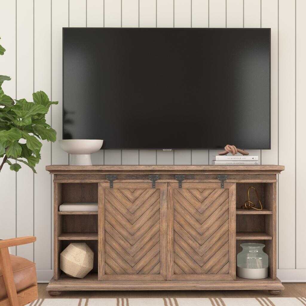 Primalia - Barn Door Media Console - Light Brown
