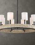Faiyam - 8 Light Rattan Chandelier - Black