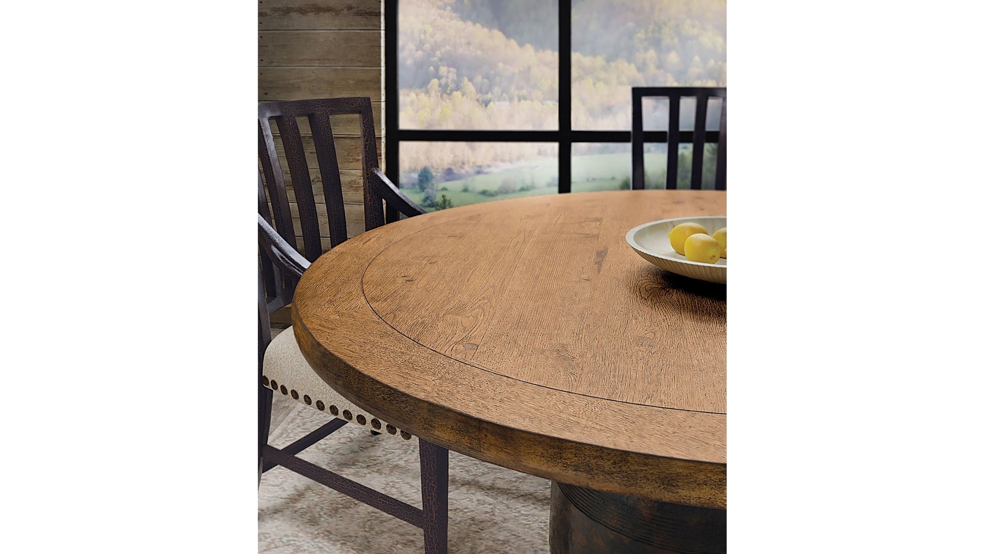 Big Sky - Round Dining Table - Light Brown / Black