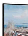Mo Bay Framed Canvas - Blue / Light Brown
