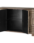 Layton - Geometric Console Cabinet - Light Brown