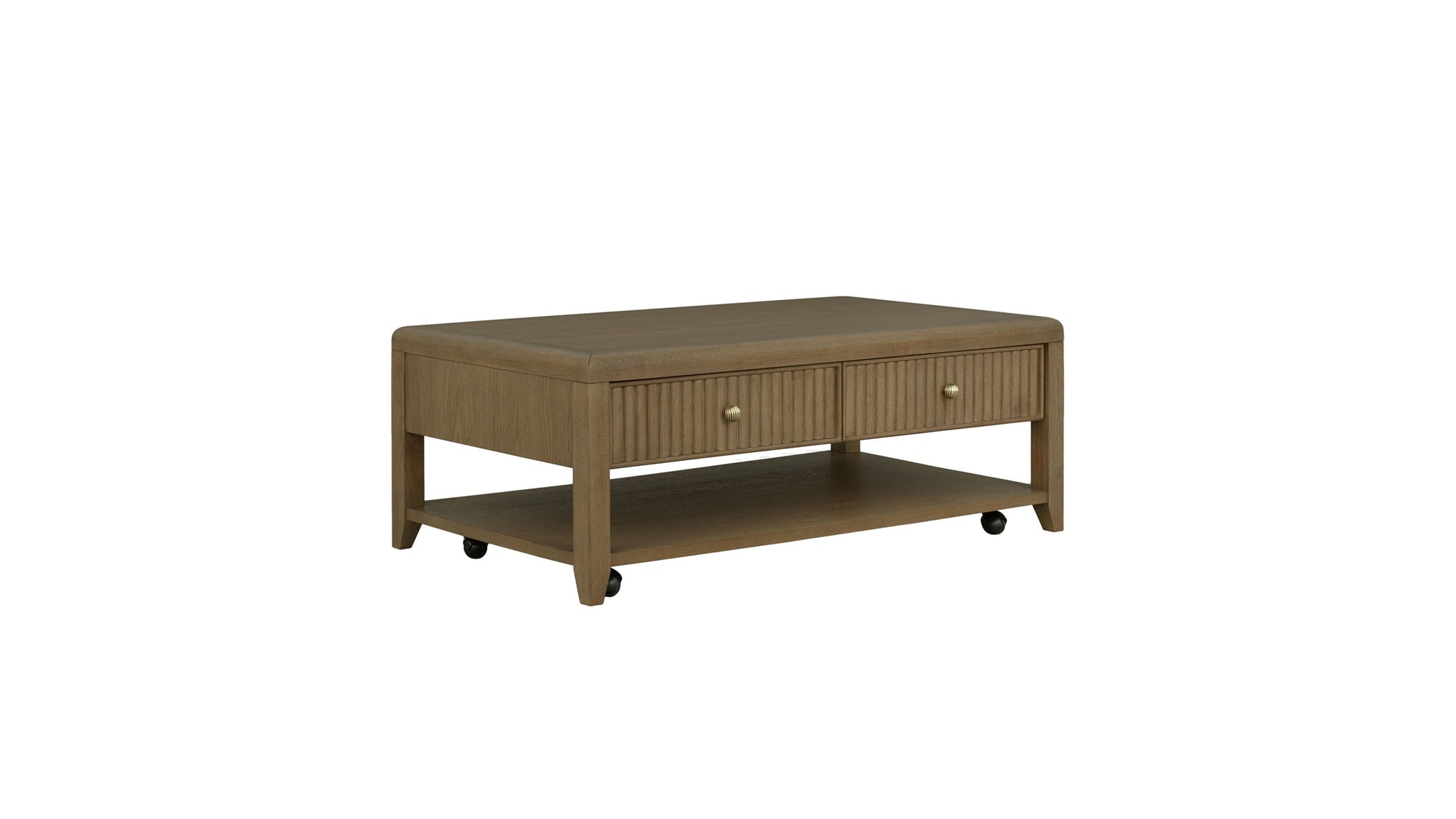 Reed - Rectangular Coffee Table With Casters - Driftwood Oak
