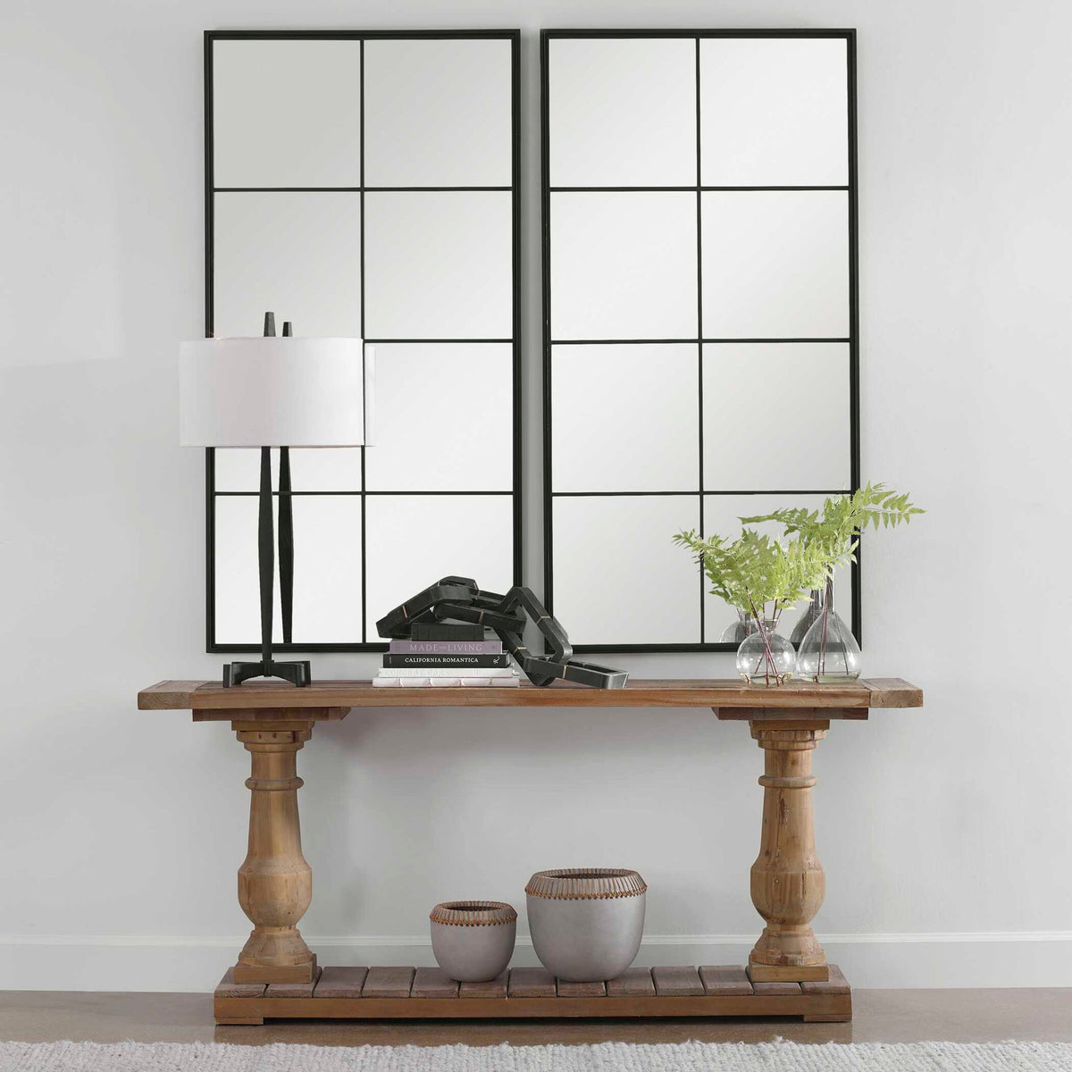 Rousseau - Iron Window Mirror - Black