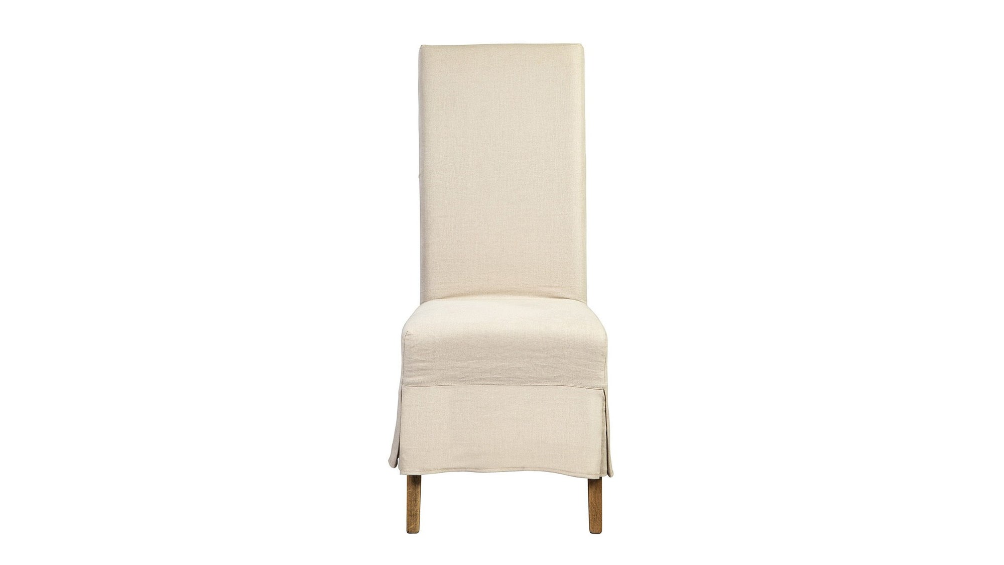 Linen Slip Covered Parsons Chair Set of 2 - Pearl Silver