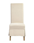 Linen Slip Covered Parsons Chair Set of 2 - Pearl Silver