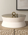 Luxe - White Shagreen Round Box