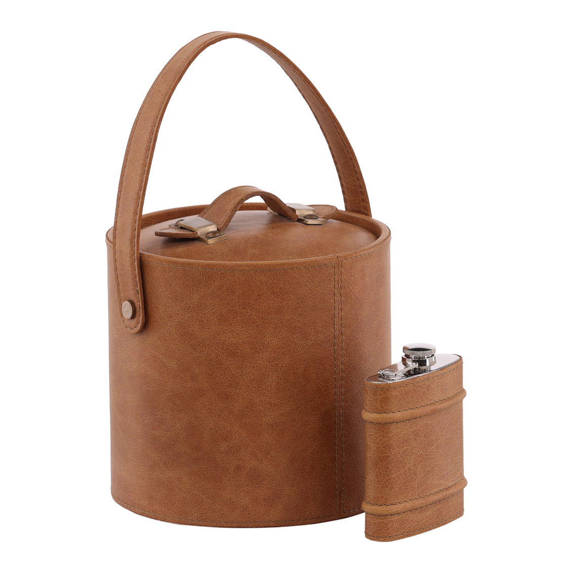 Felix - Ice Bucket &amp; Flask Set - Light Brown
