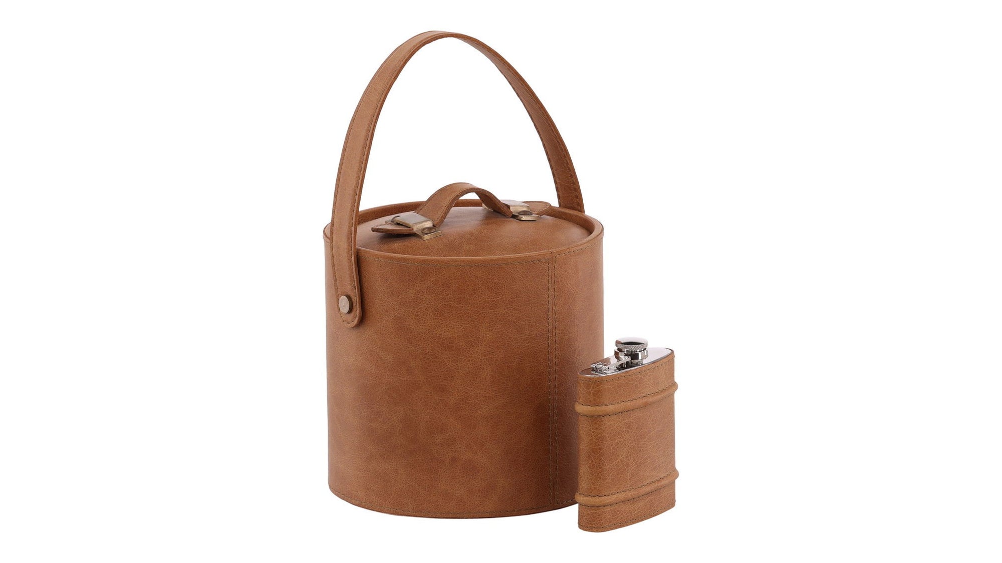 Felix - Ice Bucket &amp; Flask Set - Light Brown