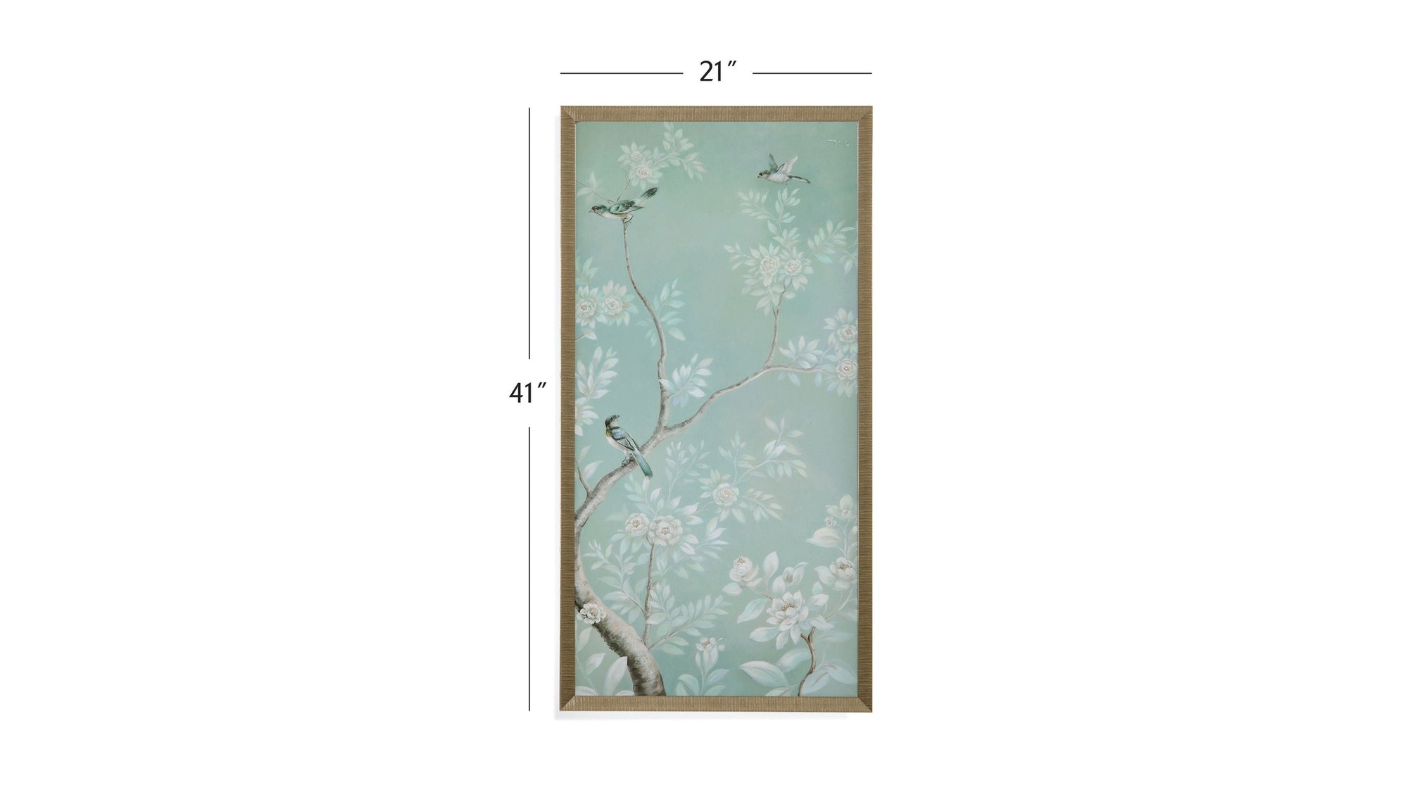 Birds And Flowers I Framed Print - Light Blue
