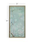 Birds And Flowers I Framed Print - Light Blue