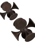 Balanced Harmony - Wooden Sculptures (Set of 2) - Dark Brown