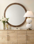 Cleveland - Round Burl Wood Mirror - Woodtone