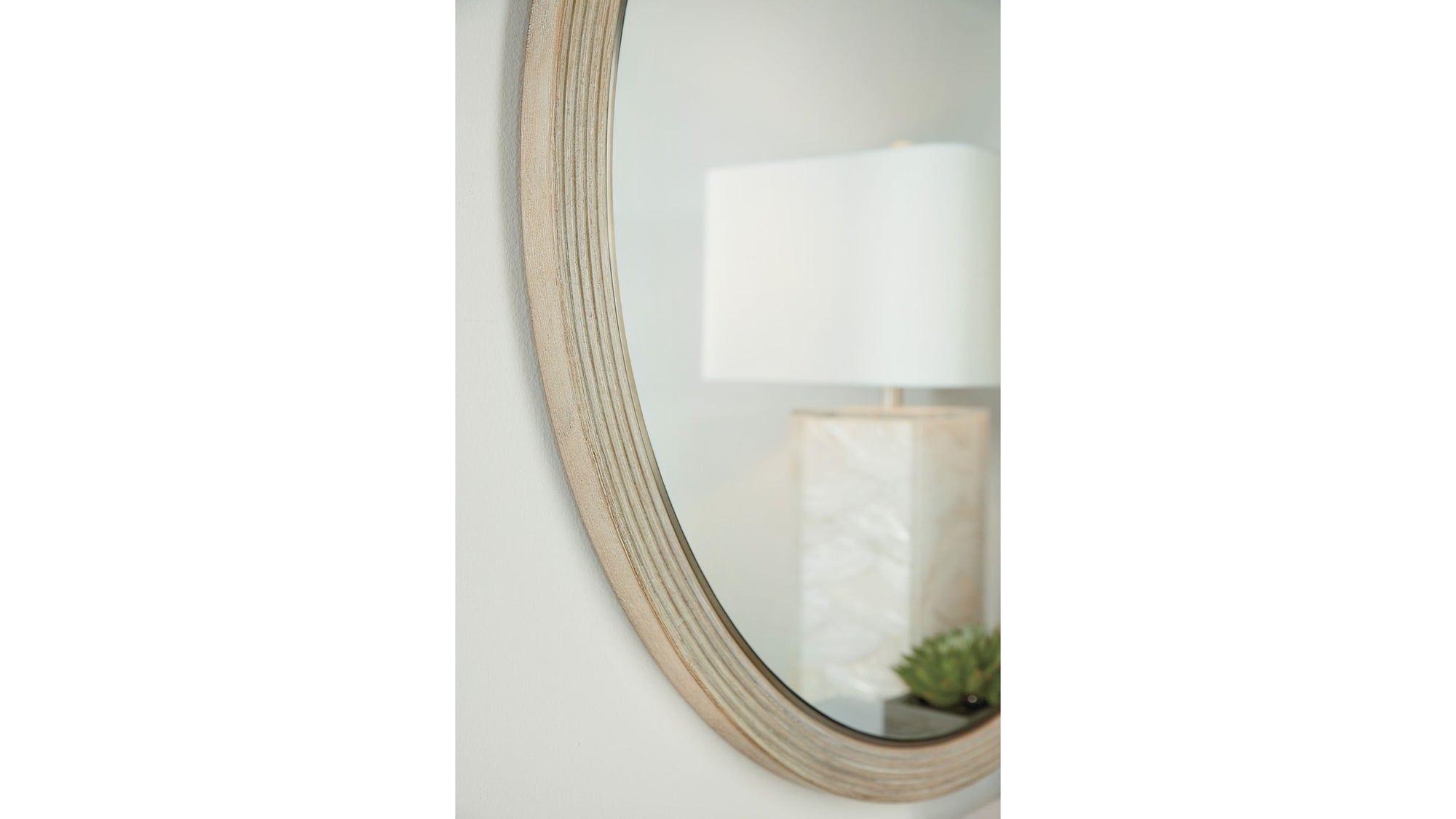 Cascade - Round Mirror - Light Brown
