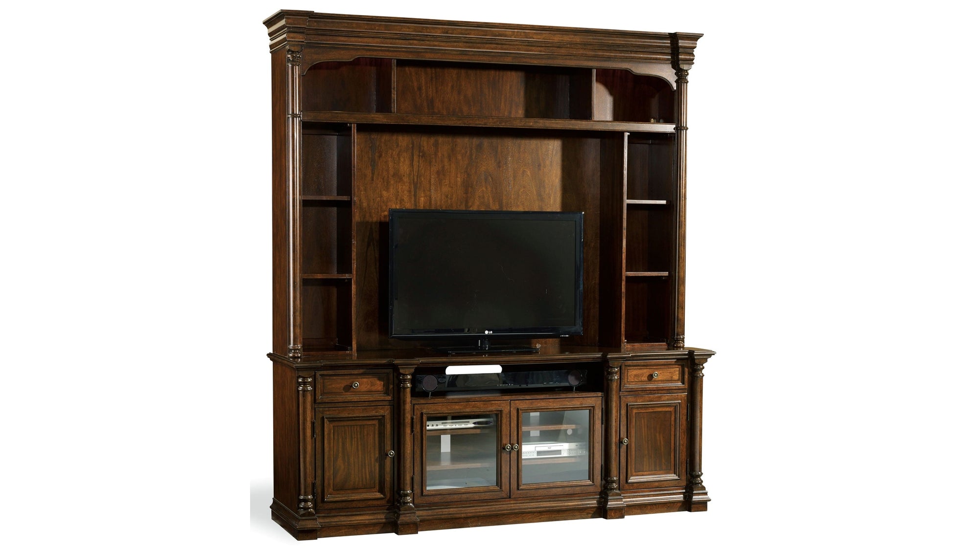 Leesburg - Entertainment Console - Dark Brown