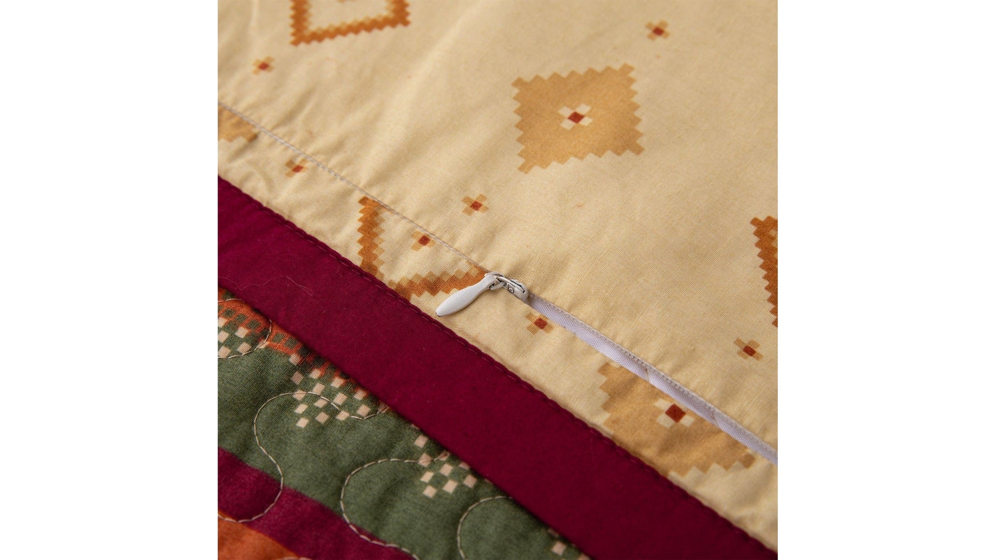 Solace - King Reversible Quilt Set Set of 3 - Red / Orange / Brown