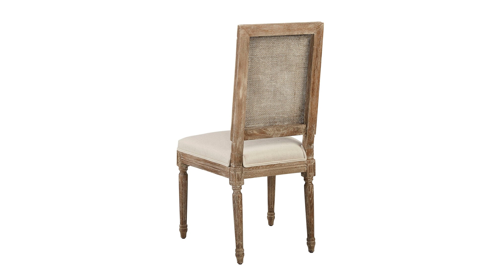 Caned Back Side Chair Set of 2 - Linen & Oak