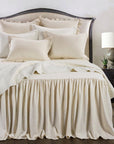 Luna - King Washed Linen Bedspread Set (Set of 3) - Light Tan