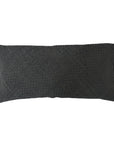 Genuine Leather - Woven Suede Lumbar Pillow - Black
