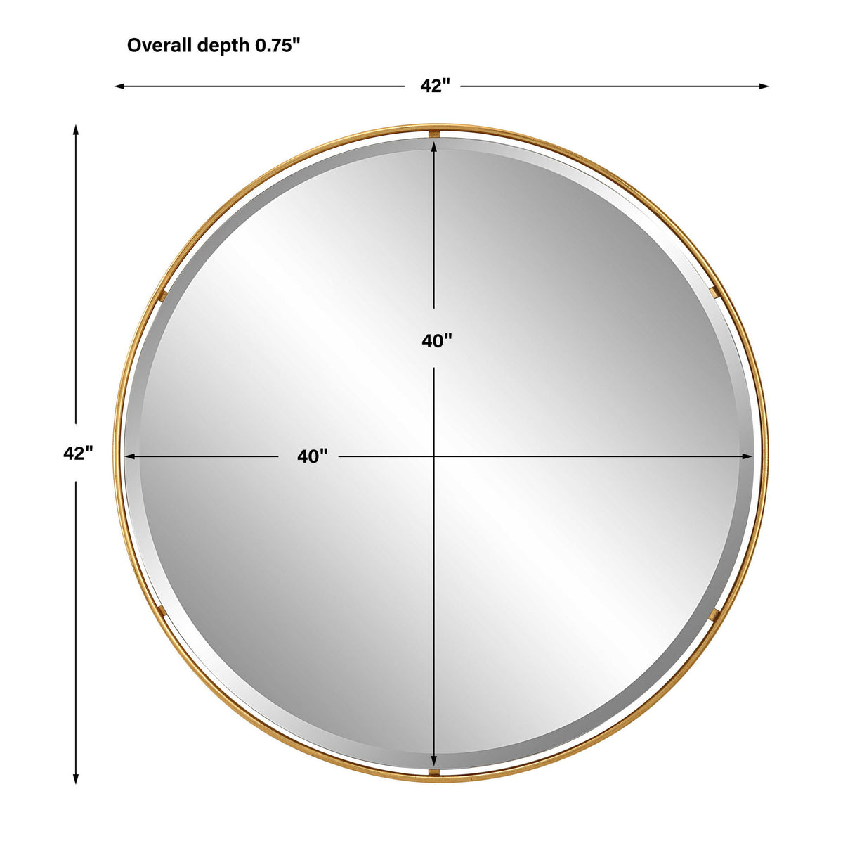 Canillo - Round Mirror - Gold