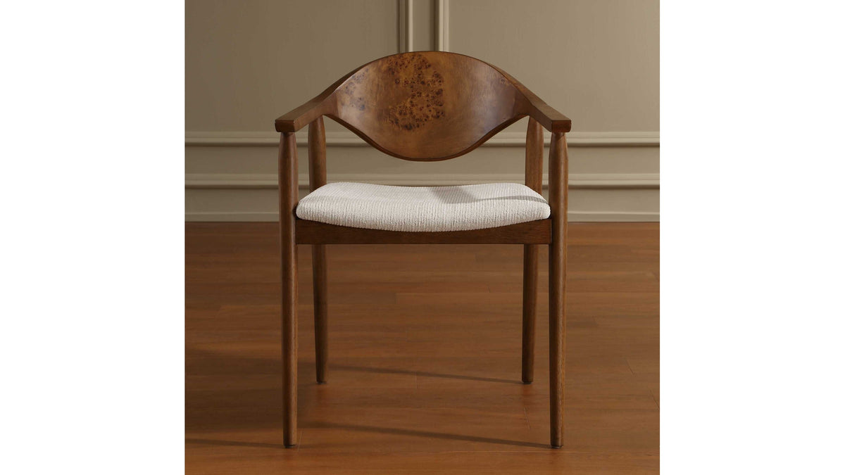 Augusta - Burl Dining Chair - Brown,White