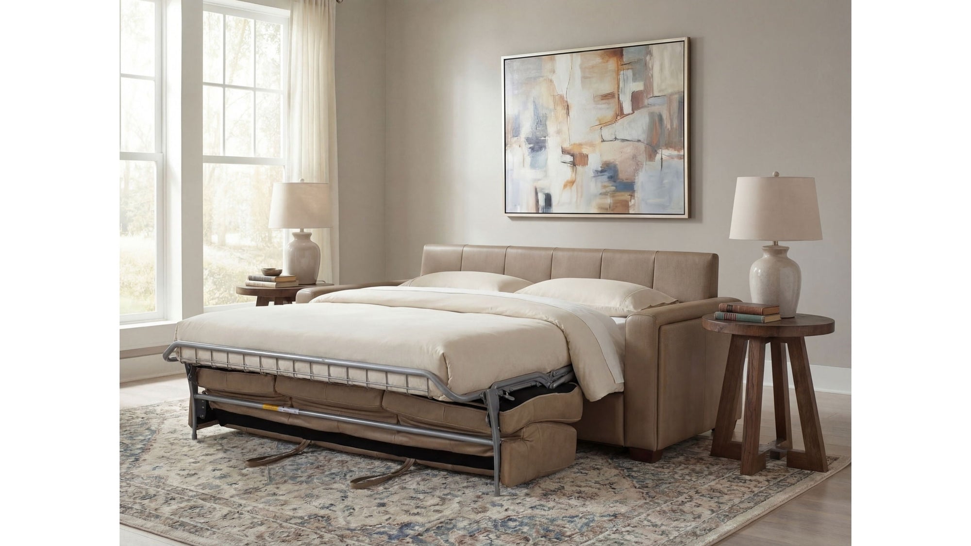 SS - Griffin Queen Sleeper Sofa - Light Brown
