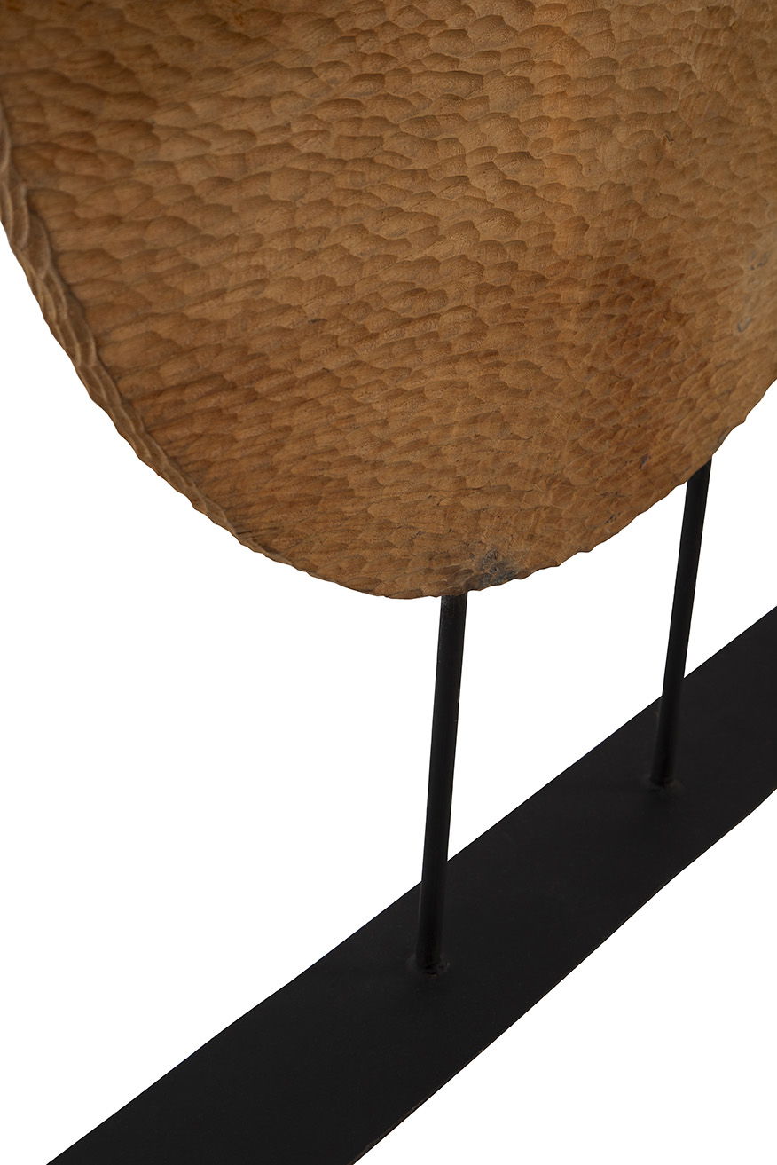 Teak Sculpture Set (Set of 2) - Dark Brown