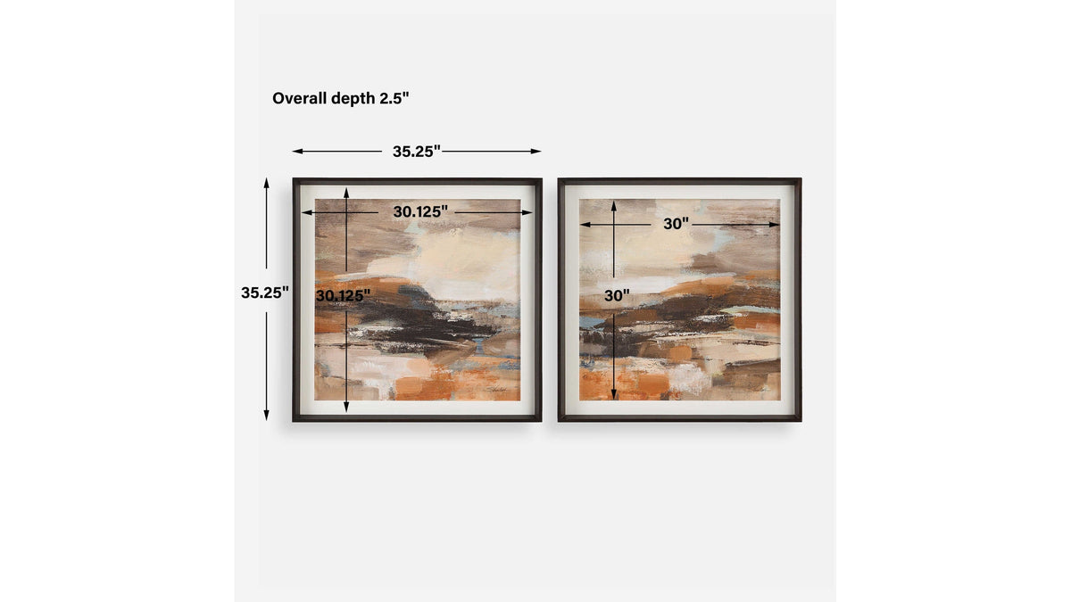 Cinnamon Shore - Framed Prints (Set of 2) - Dark Brown