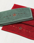 Rustic Star - Embroidered Star Towel Set (Set of 3), 2 Per Carton - Turquoise