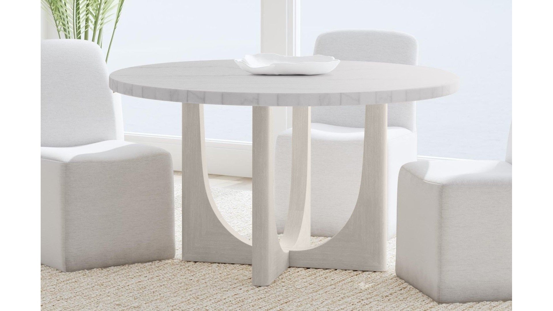 Gavin - Dining Table - Driftwood / White Marble