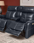 View - Power Reclining Loveseat With Console, Power Headrest & Lumbar