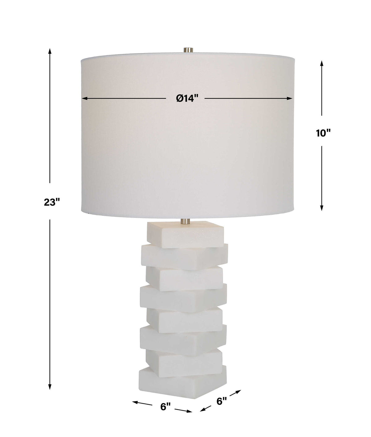 Ascent - White Geometric Table Lamp