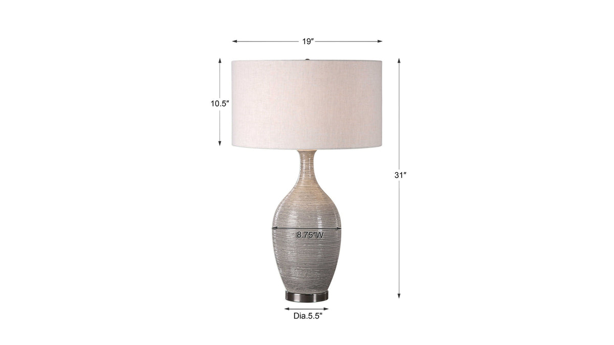 Dinah - Textured Table Lamp - Gray
