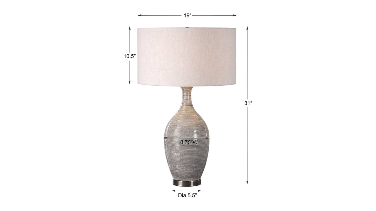 Dinah - Textured Table Lamp - Gray