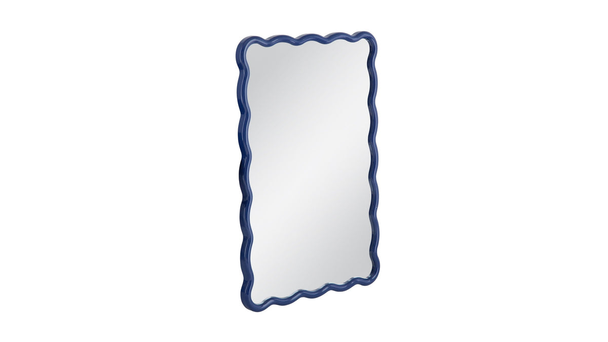 Camellia - Rectangle Wall Mirror - Blue