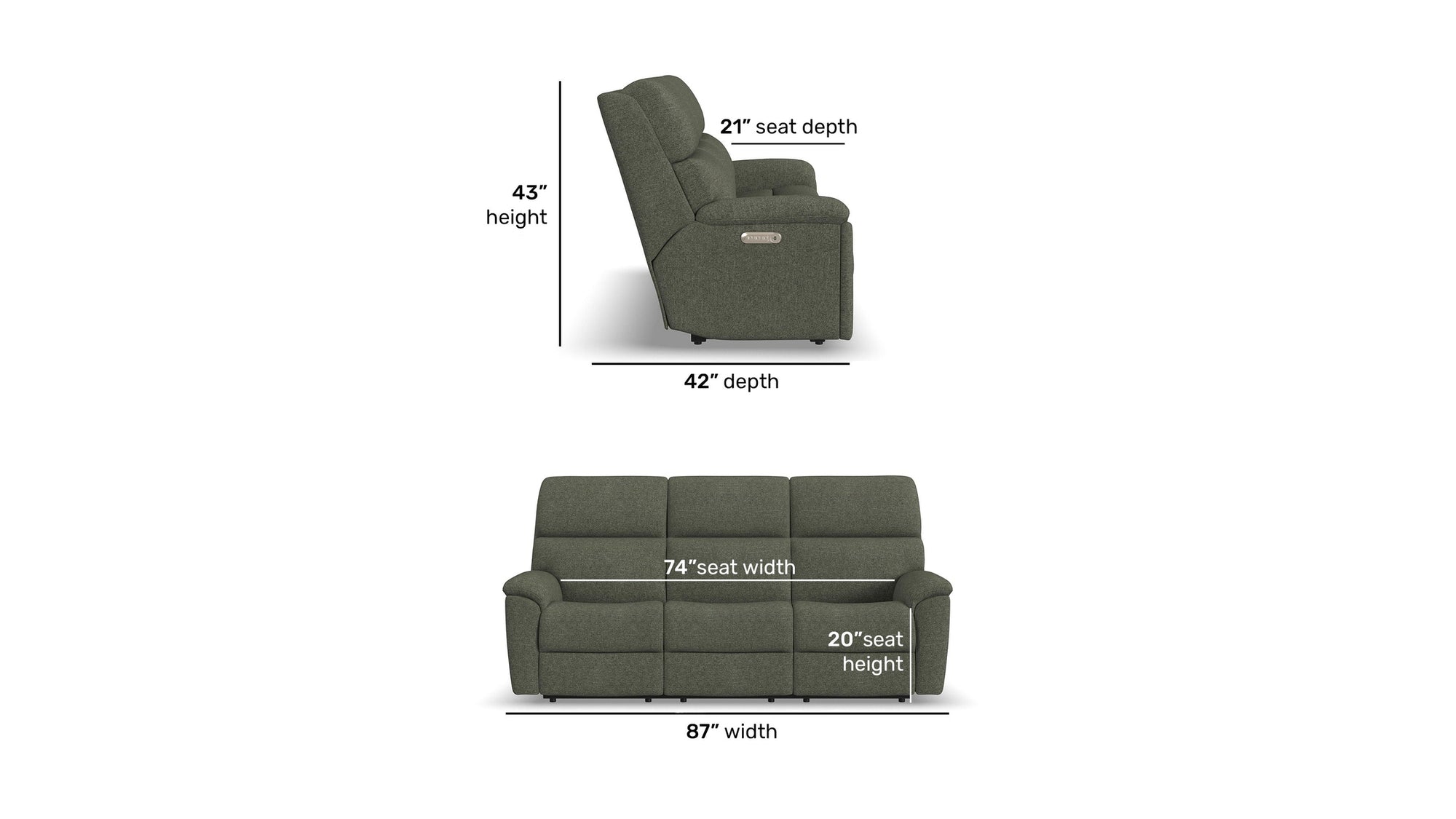 Porter - Power Reclining Sofa With Console, Power Headrest, &amp; Lumbar
