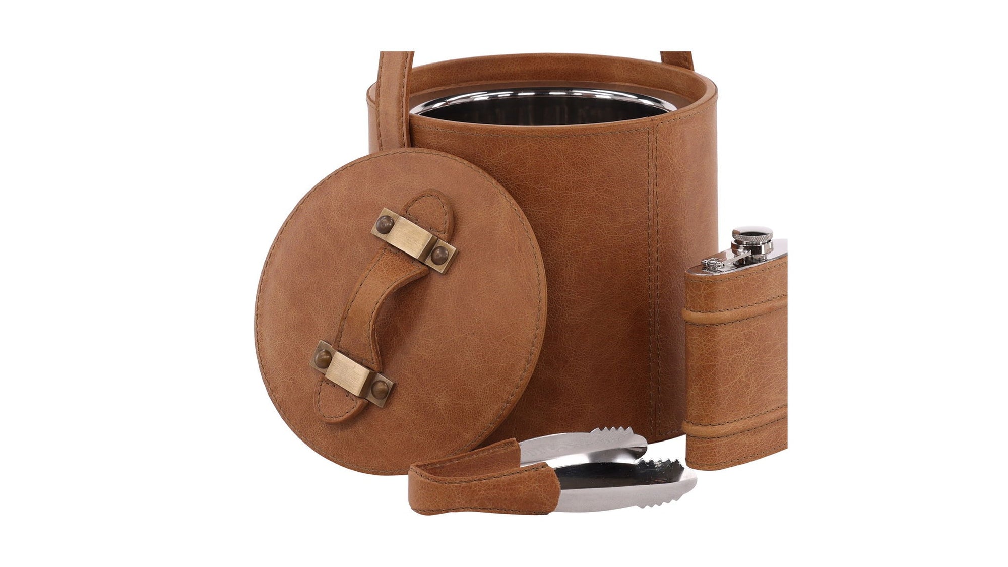 Felix - Ice Bucket &amp; Flask Set - Light Brown