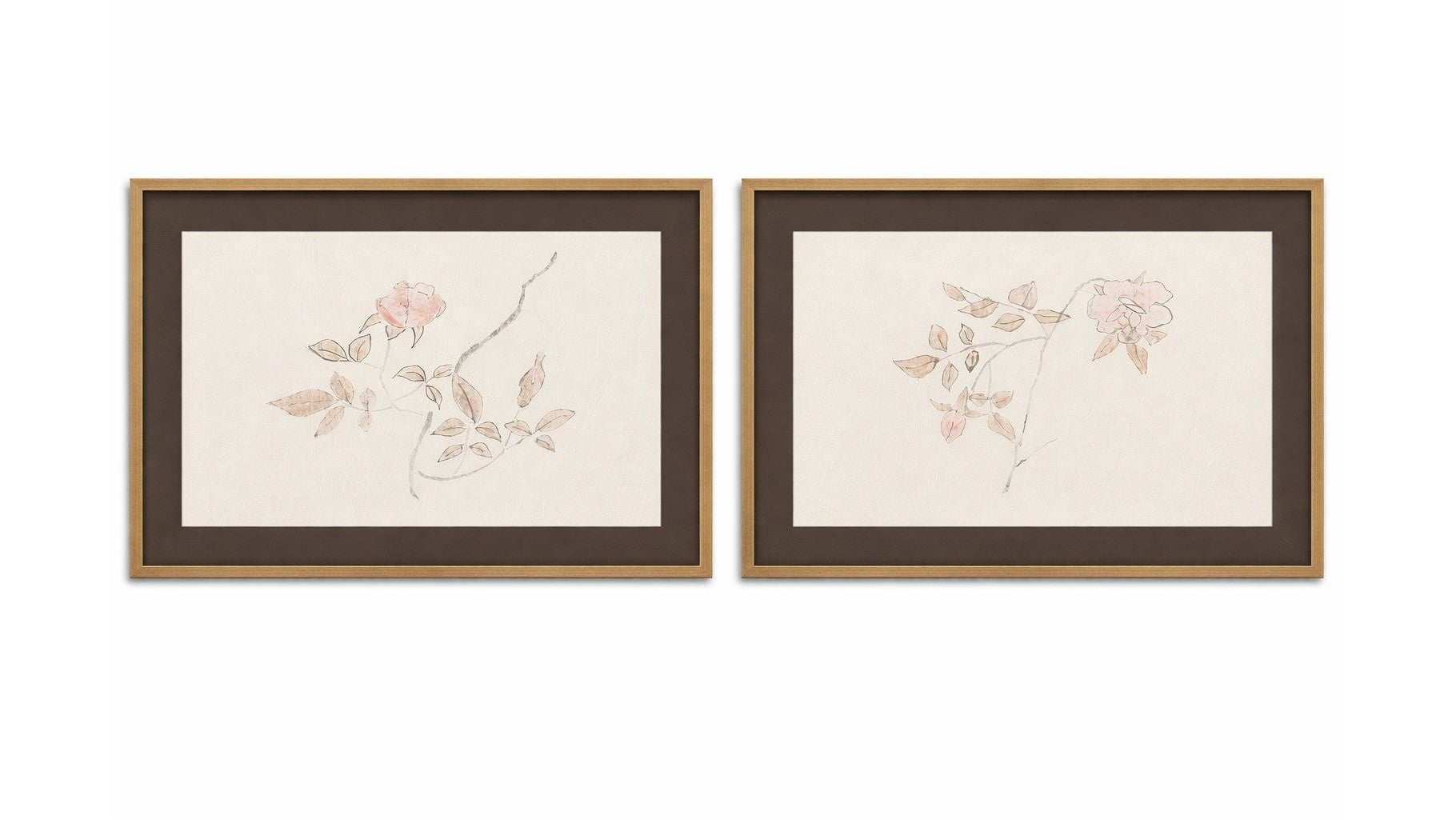 Delicate Rose Framed Print Set of 2 - Cream