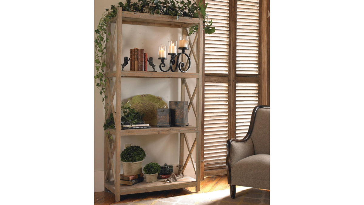 Stratford - Reclaimed Wood Etagere - Light Brown
