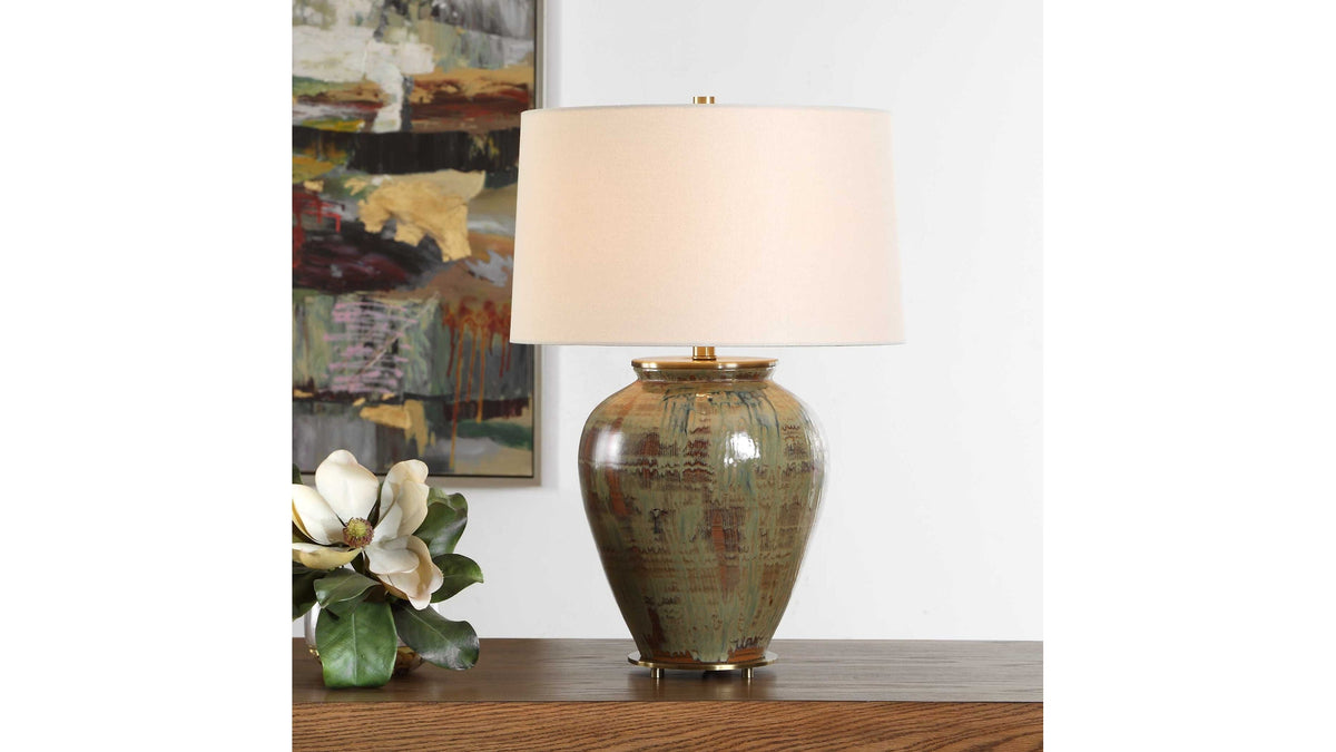 Olisa - Table Lamp - Brown Green