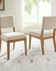 Millwork - Dining Chair Set of 2 - White / Light Brown