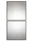 Matty Squares - Antiqued Square Mirrors Set of 2 - Black